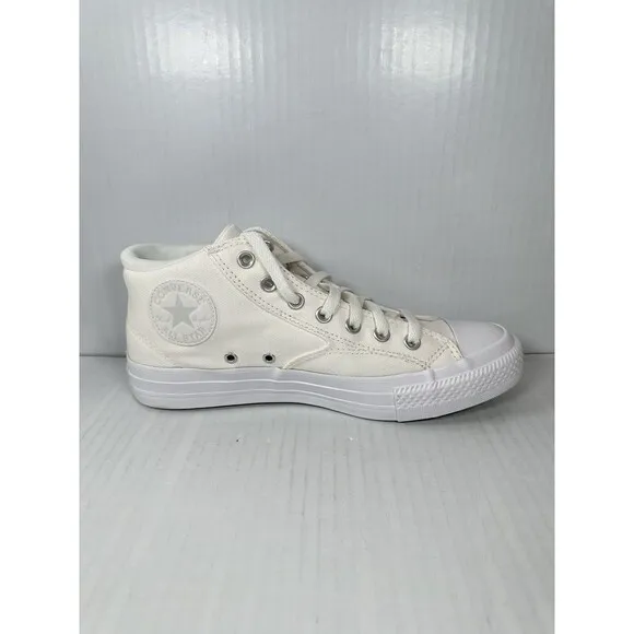 Size 9 Mens Converse CTAS Malden Street Mid Top Shoes Vintage White Sneakers