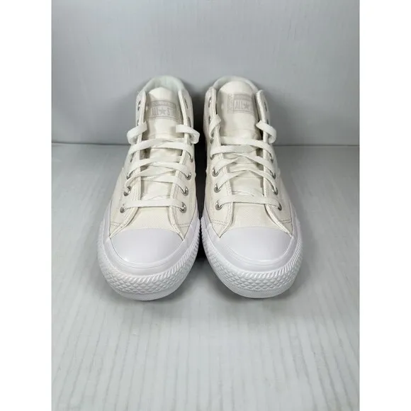 Size 9 Mens Converse CTAS Malden Street Mid Top Shoes Vintage White Sneakers