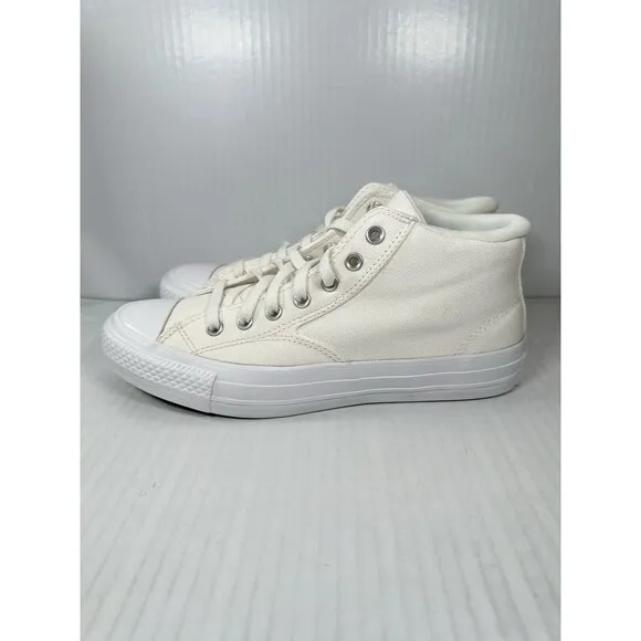 Size 9 Mens Converse CTAS Malden Street Mid Top Shoes Vintage White Sneakers