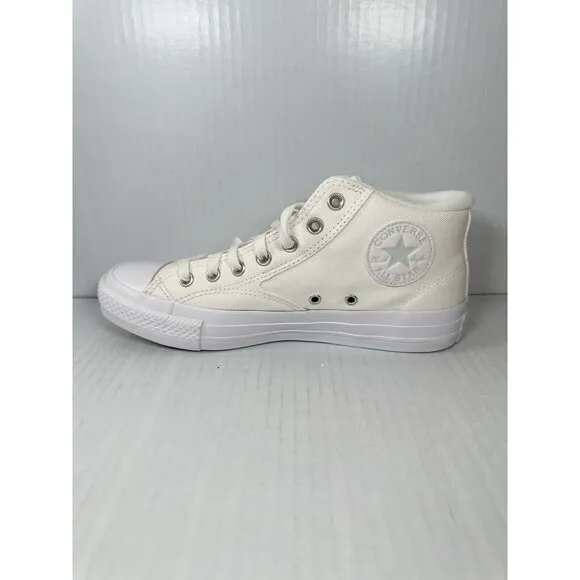 Size 9 Mens Converse CTAS Malden Street Mid Top Shoes Vintage White Sneakers