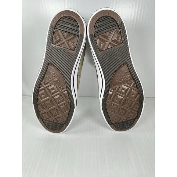 Size 9 Mens Converse CTAS Patch Hi Top Jacquard Sneaker Shoes Army Olive Green