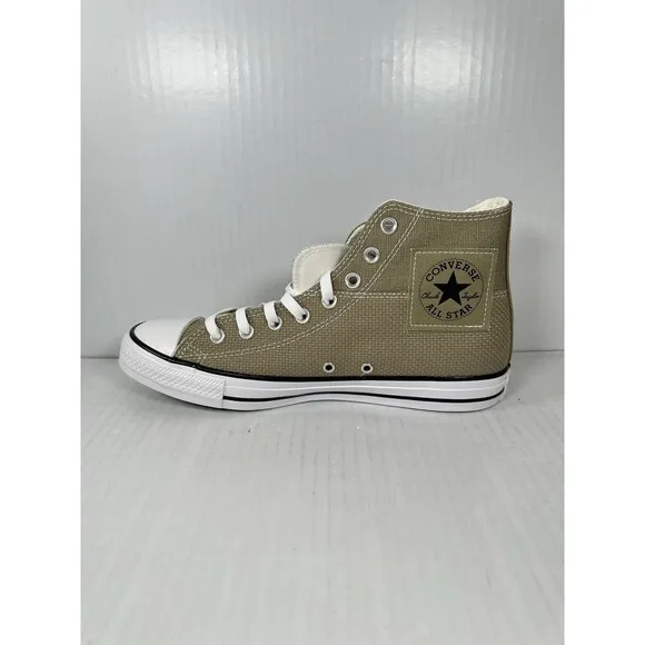 Size 9 Mens Converse CTAS Patch Hi Top Jacquard Sneaker Shoes Army Olive Green