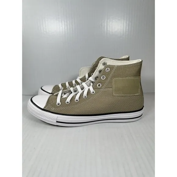 Size 9 Mens Converse CTAS Patch Hi Top Jacquard Sneaker Shoes Army Olive Green