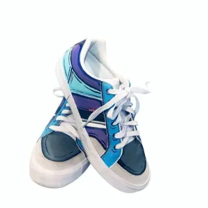 Size 9 Men’s Painted Retro Comic Levi Canvas Shoes