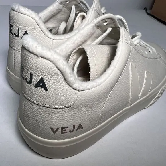 Size 9 - VEJA Campo Fured Chromefree Leather White Natural Pierre Women’s
