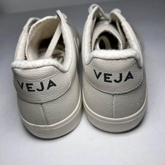 Size 9 - VEJA Campo Fured Chromefree Leather White Natural Pierre Women’s