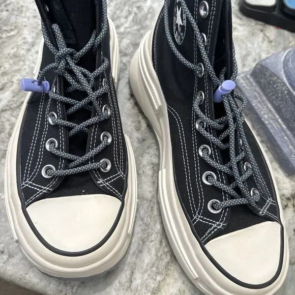 Size 9.5- Converse Run Star Legacy CX High Black Ultraviolet Platform Sneaker