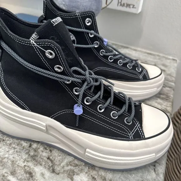 Size 9.5- Converse Run Star Legacy CX High Black Ultraviolet Platform Sneaker