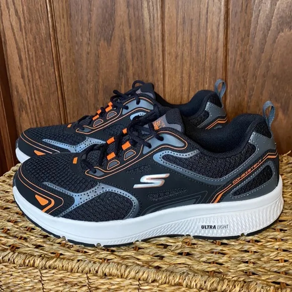 Skechers GOrun Consistent Low-Top Running Shoes Black/Orange-Mens Size 8