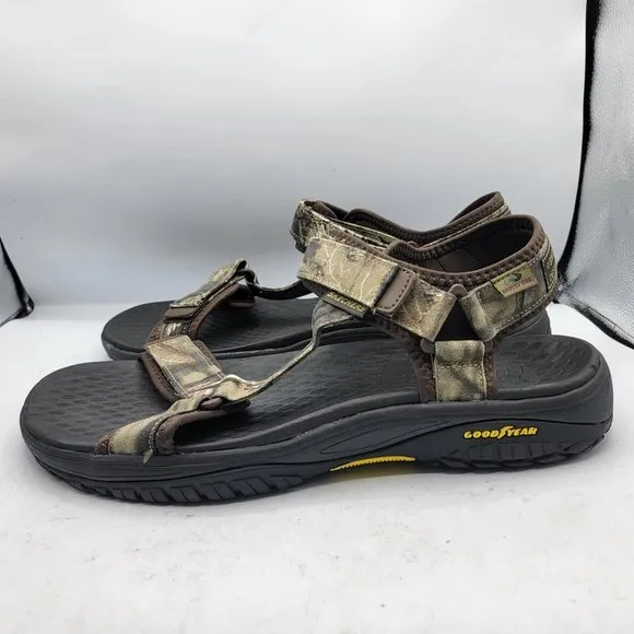Skechers Relaxed Fit Mens Size 14 Brown Camo Lomell Rip Tide Sandals 204351
