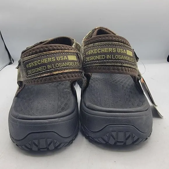 Skechers Relaxed Fit Mens Size 14 Brown Camo Lomell Rip Tide Sandals 204351