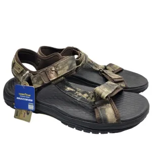 Skechers Relaxed Fit Mens Size 14 Brown Camo Lomell Rip Tide Sandals 204351