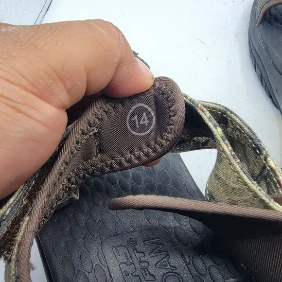 Skechers Relaxed Fit Mens Size 14 Brown Camo Lomell Rip Tide Sandals 204351
