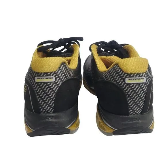 Skechers Resistance Shape Ups SRR Black Yellow BKYL Walking Comfort Shoes Sz 8.5