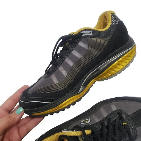 Skechers Resistance Shape Ups SRR Black Yellow BKYL Walking Comfort Shoes Sz 8.5