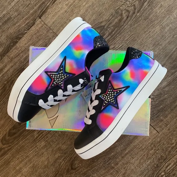 Skechers Shoes Girls Size 5, 6 Black Pink Starry Cloud MultiColored Sneakers