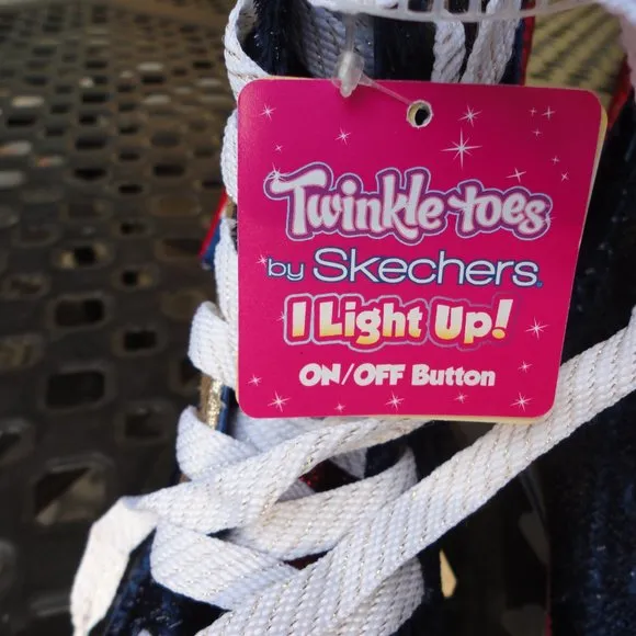 SKECHERS Twinkle Toes Light Up High Top Super Hero Shoes Size 2 NWT!!!