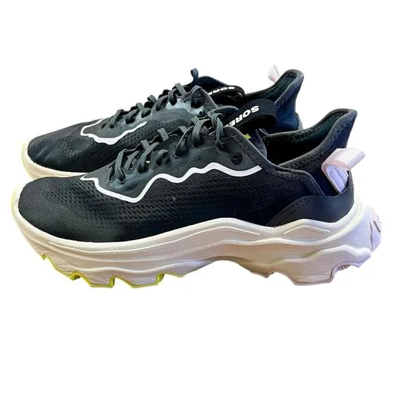 SOREL Black Kinetic Breakthru Day Lace Running Shoes Sz 8.5 Athletic Low Top