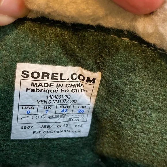 Sorel Caribou Burro Boots Brown Wool Lining NM1873-282 Waterproof Mens 8
