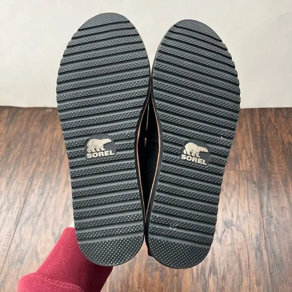 Sorel Ella Waterproof Leather Slide Shoes Black Size 6