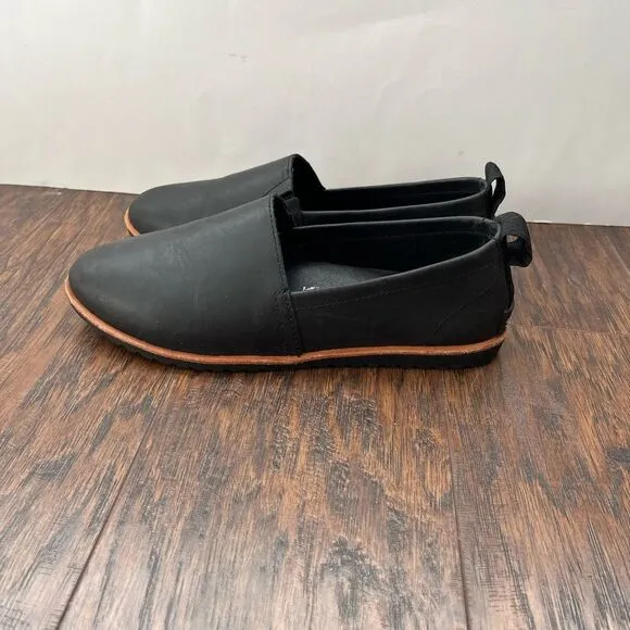 Sorel Ella Waterproof Leather Slide Shoes Black Size 6