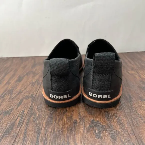 Sorel Ella Waterproof Leather Slide Shoes Black Size 6