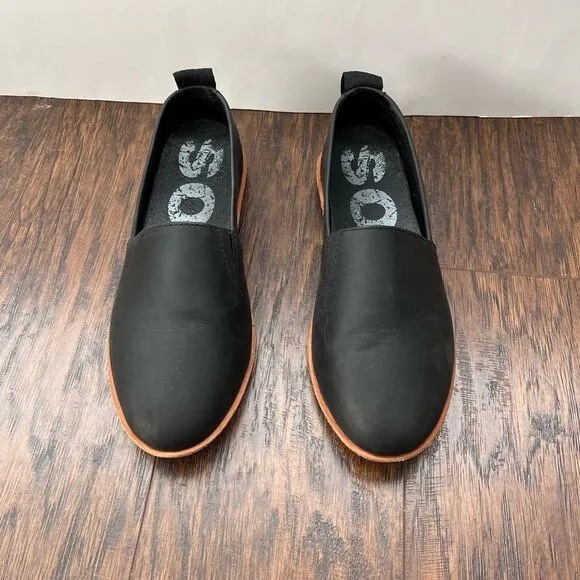Sorel Ella Waterproof Leather Slide Shoes Black Size 6