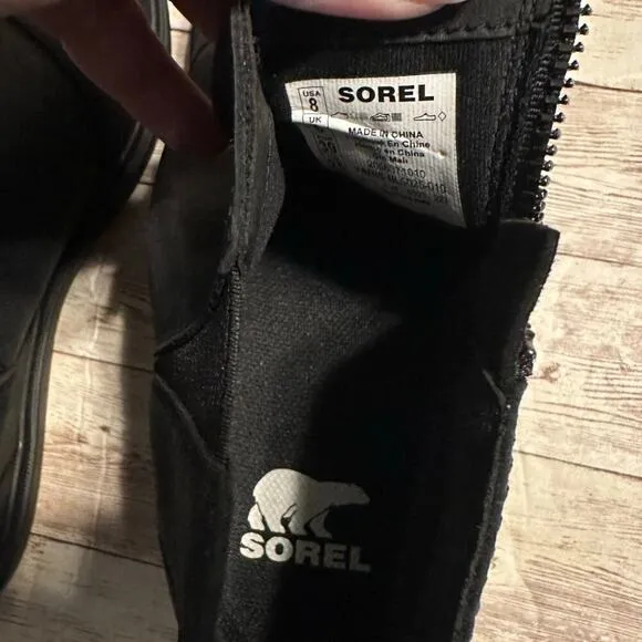 Sorel Evie II Zip Waterproof Bootie Women's Size 8 Black Shoes Boots NWOT