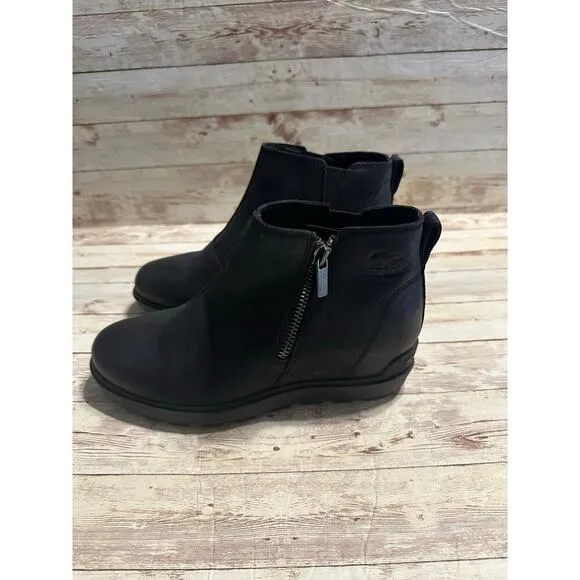 Sorel Evie II Zip Waterproof Bootie Women's Size 8 Black Shoes Boots NWOT