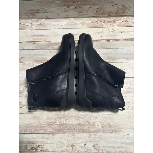 Sorel Evie II Zip Waterproof Bootie Women's Size 8 Black Shoes Boots NWOT