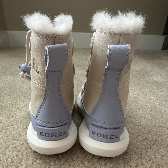 Sorel kids girls Toddlers Explorer Lace Waterproof Boots, Natural Twilight shoes