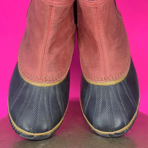 Sorel Out N' About Waterproof Red Leather Chelsea Duck Boot Sz 9.5