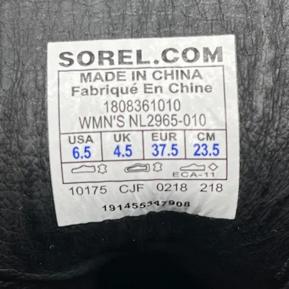 Sorel Womens 6.5 After Hours Wedge Boot Lace Up Leather Waterproof Wood Heel