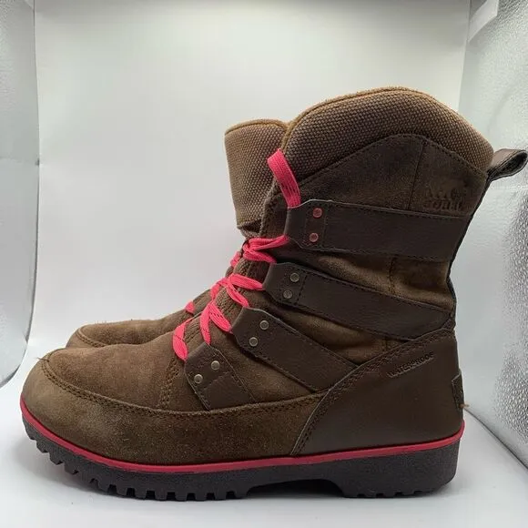 SOREL Meadows Mens Brown‎ Waterproof Laced Boots Size 7 Shoes