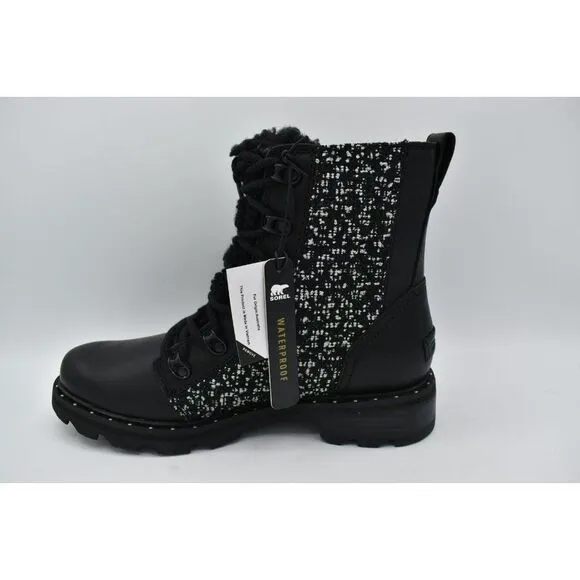 Sorel Womens Size 7.5 Lennox Lace Cozy Shearling Waterproof Winter Boots Shoes