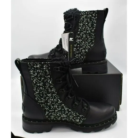 Sorel Womens Size 7.5 Lennox Lace Cozy Shearling Waterproof Winter Boots Shoes