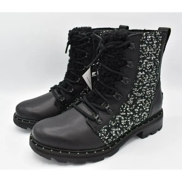 Sorel Womens Size 7.5 Lennox Lace Cozy Shearling Waterproof Winter Boots Shoes