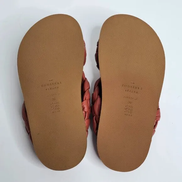 Souliere Sezane Womens EU 36 US 6 Eden Low Mules Shoes Smooth Terracotta