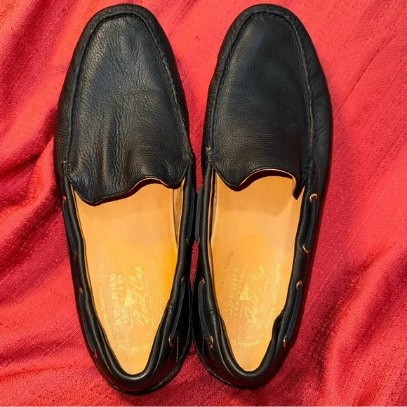 SPERRY Gold Cup Luxury Drivers, Black Leather Loafers, Men’s Size 13, EUC