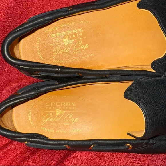 SPERRY Gold Cup Luxury Drivers, Black Leather Loafers, Men’s Size 13, EUC