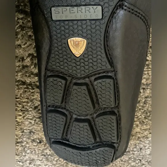 Sperry Gold Cup Venetian with ASV Men 10M Black Leather Casual Driver Shoes