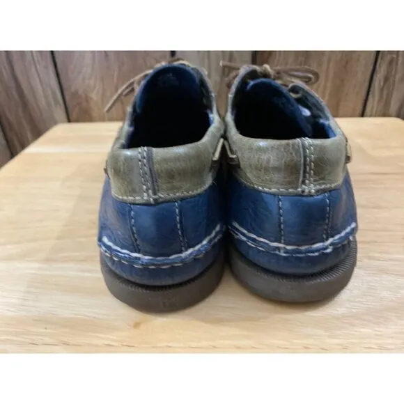 Sperry Top Sider Dark Blue &amp; Brown Men Boat Shoes Sz 10.5