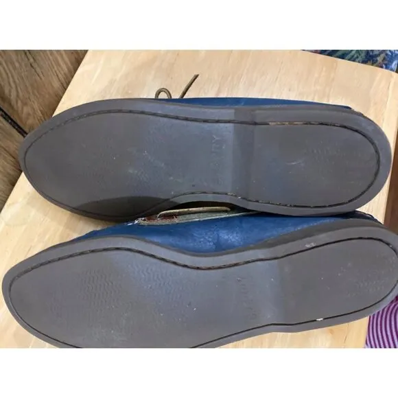 Sperry Top Sider Dark Blue &amp; Brown Men Boat Shoes Sz 10.5