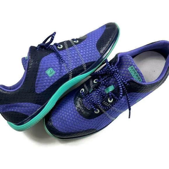 Sperry Top Sider PT Breeze Shoes Oxford Lace Up Black Iris Rare HTF Womens Sz 10
