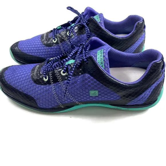Sperry Top Sider PT Breeze Shoes Oxford Lace Up Black Iris Rare HTF Womens Sz 10