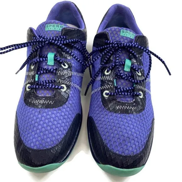 Sperry Top Sider PT Breeze Shoes Oxford Lace Up Black Iris Rare HTF Womens Sz 10