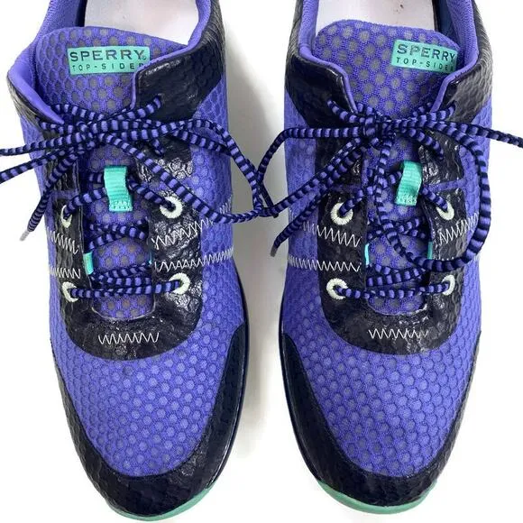 Sperry Top Sider PT Breeze Shoes Oxford Lace Up Black Iris Rare HTF Womens Sz 10