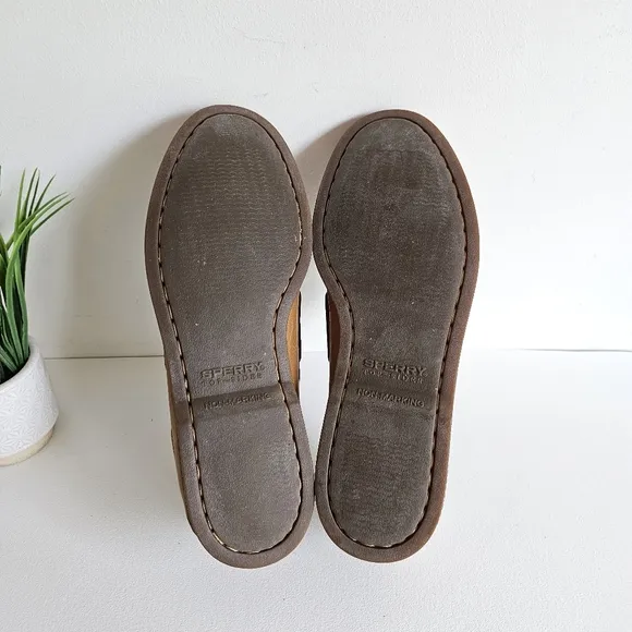 Sperry Top Sider Sahara Tan Genuine Leather Boat Shoe Men Size 10M