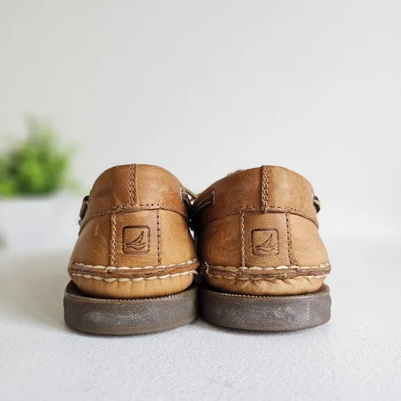 Sperry Top Sider Sahara Tan Genuine Leather Boat Shoe Men Size 10M