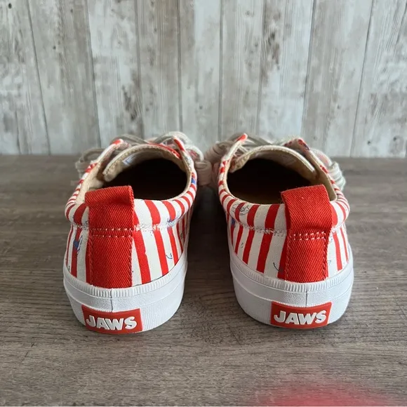Sperry Womens Jaws Red Striped Shoes Size 6